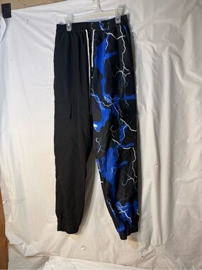 Romwe men’s blue lightning graphic sweatpants size 36